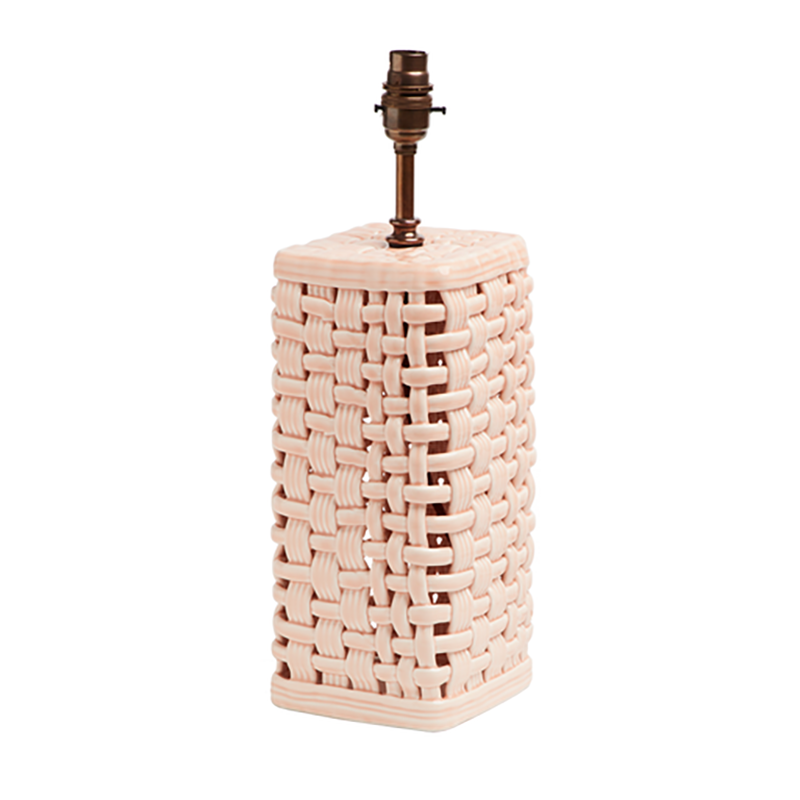 Woven Ceramic Lamp Base, Pink-1