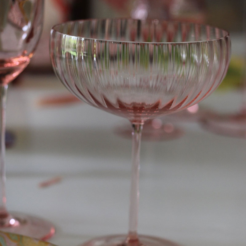 Lyon Set of 2 Champagne Saucers, 210ml, Rosa-2