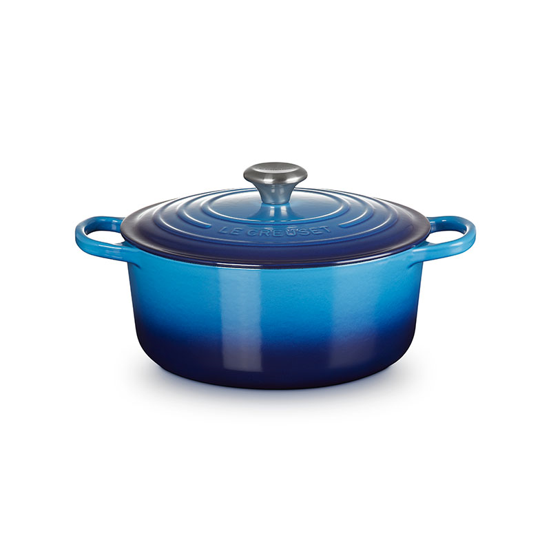 Signature Cast Iron Round Casserole, 26cm, Azure-3