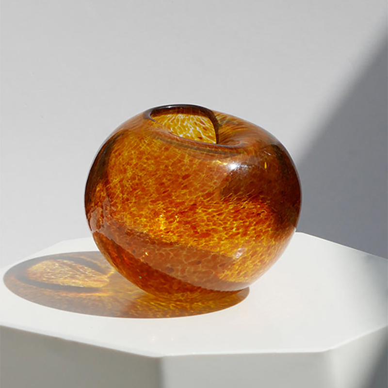 Dewdrop Vase, D14cm, Amber-0