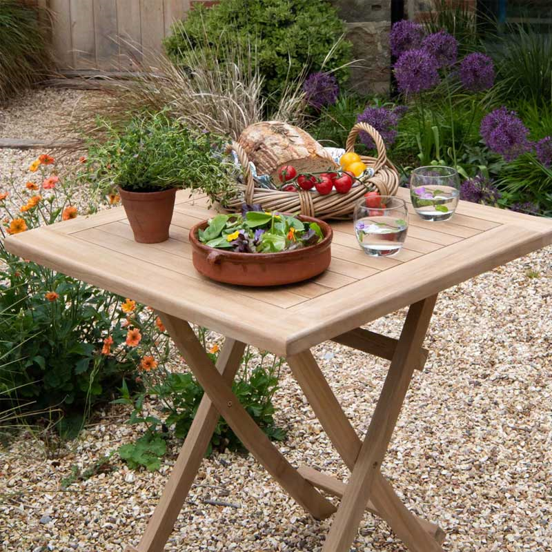 Iris Square Folding Table, L70 x W70cm, Teak-0