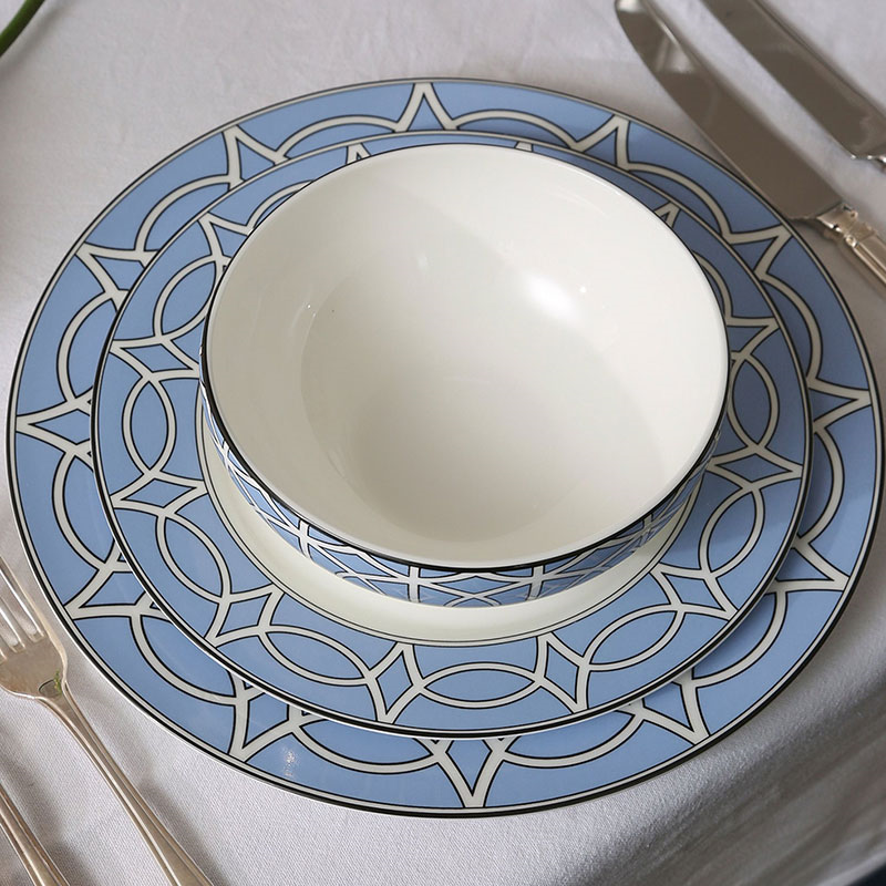 Loop Set of 2 Dessert Plate, D21cm, Cornflower Blue-5