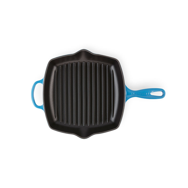 Signature Cast Iron Square Grill, 26cm, Azure-1