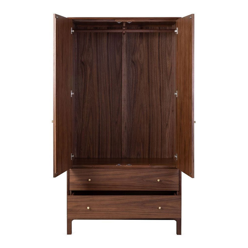 Artie Two Door Wardrobe, H190 x !100cm, Walnut-2