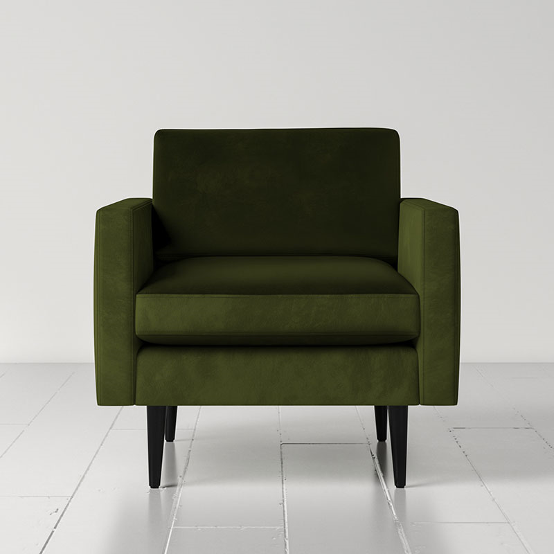 Model 01 Velvet Armchair, Vine-1