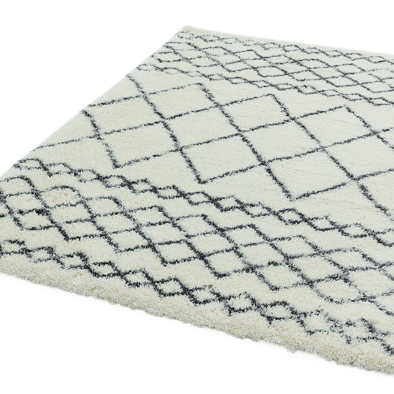 Alto moroccan shaggy rug, 160 x 230cm, Grey & Cream-1