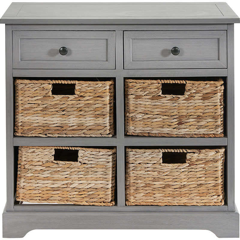 Devonshire 2 Drawer Basket Unit, Grey-1