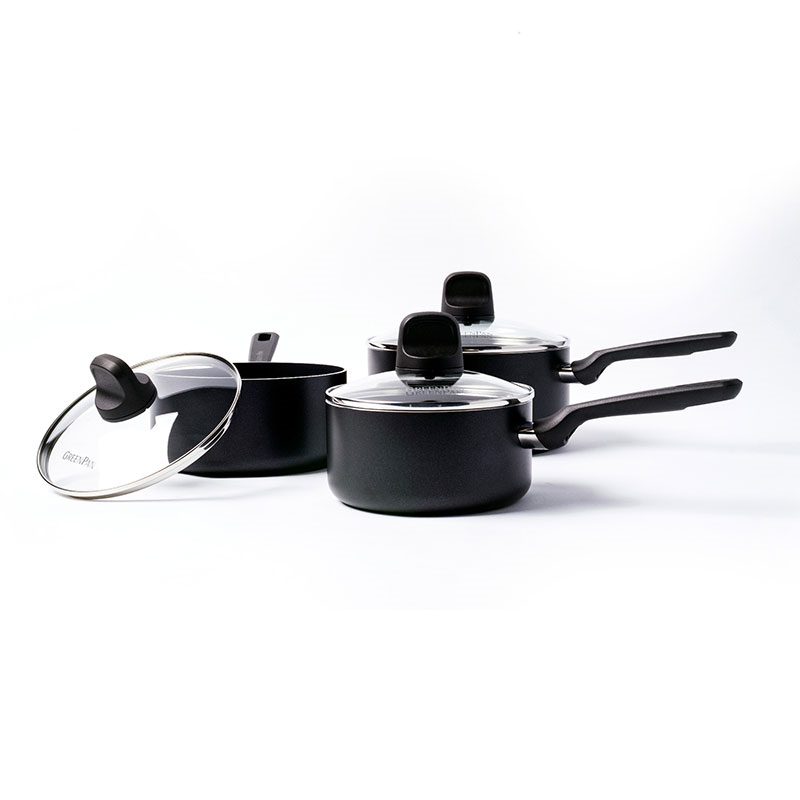 Memphis Non-Stick Saucepan Set, Black-0