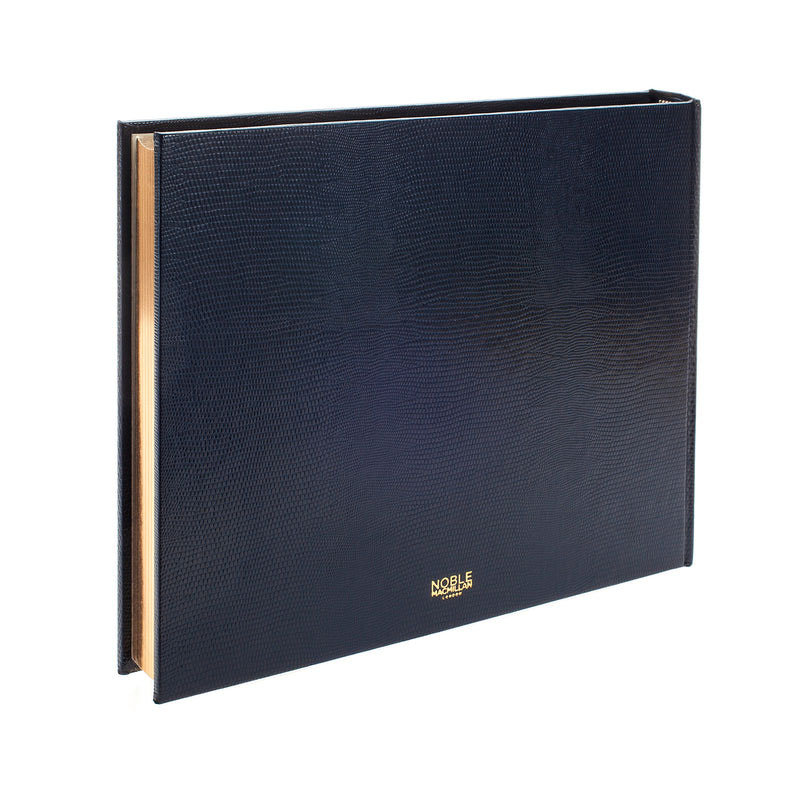 Jubilee Lined Landscape Visitors Book, 22 x 28.5cm, Navy-1