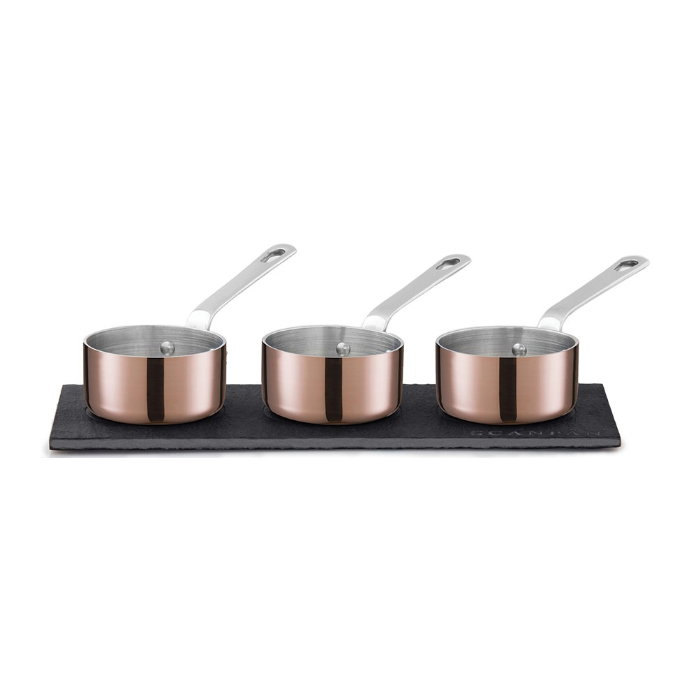 Maitre D' Mini Sauce Pot Set with Slateboard, 6cm, Copper-0