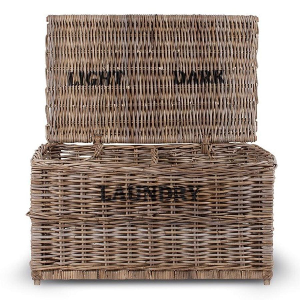 Light and dark laundry chest, 42 x 79 x 48cm, Rattan-1