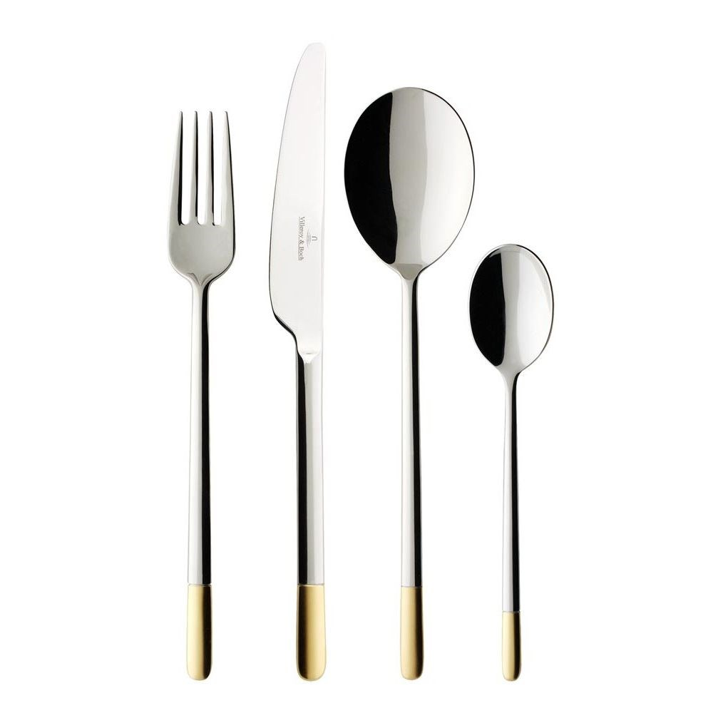 Ella 30 piece cutlery set, Stainless Steel With Partial Gold Plate-0