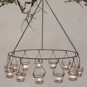 Timo Tealight Chandelier, D57cm, Rust-0