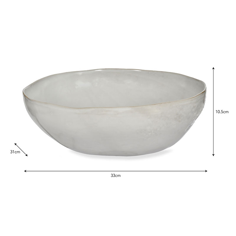 Ithaca Salad Bowl, D33cm, White-3