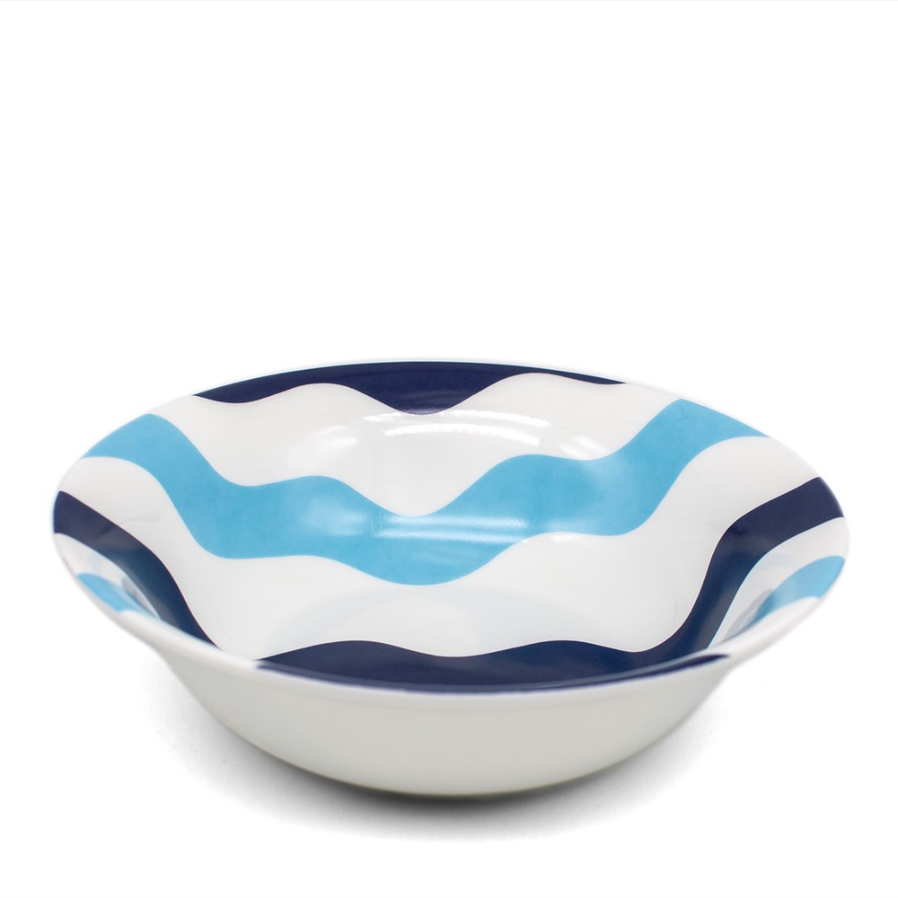 Scallop Collection Bowl, H5 x D17cm, Mixed Blue-0