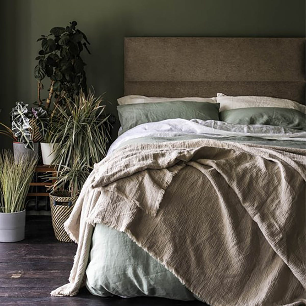 Sage Green Linen Duvet Cover, Super King-0