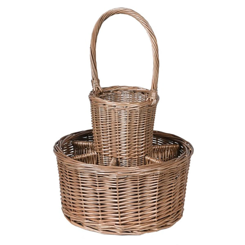 Wicker Champagne and Glasses Basket, 44 x 29.5cm, Natural-0