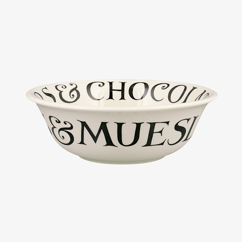 Black Toast Cereal Bowl, D16.5cm, Cream-0