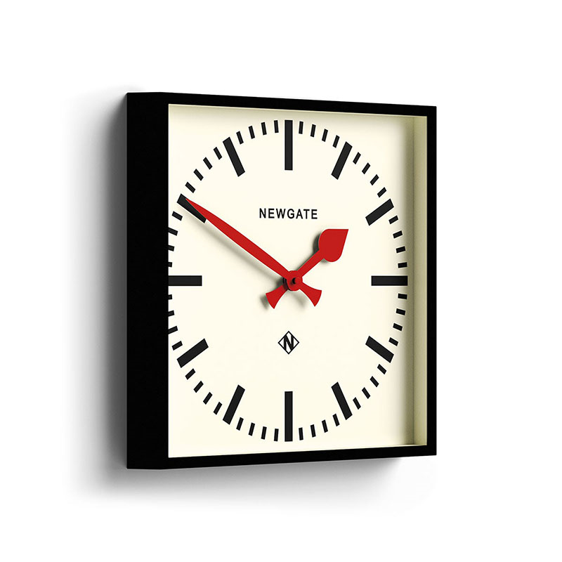 Number Five Wall Clock with Red Hands, 33.5cm, Black-3