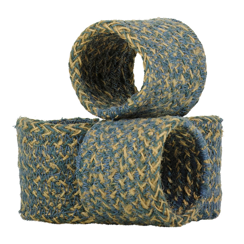 Jute Set of 4 Napkin Rings, H5 x D5cm, Gull Grey-0