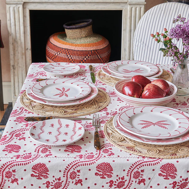 Kalee Linen Tablecloth, 170 x 250cm, Red-0