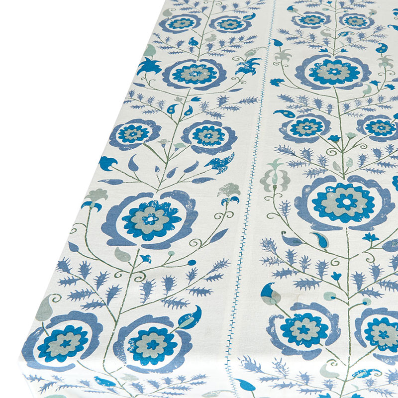 Simla Tablecloth, 170 x 250cm, Blue and Green-4