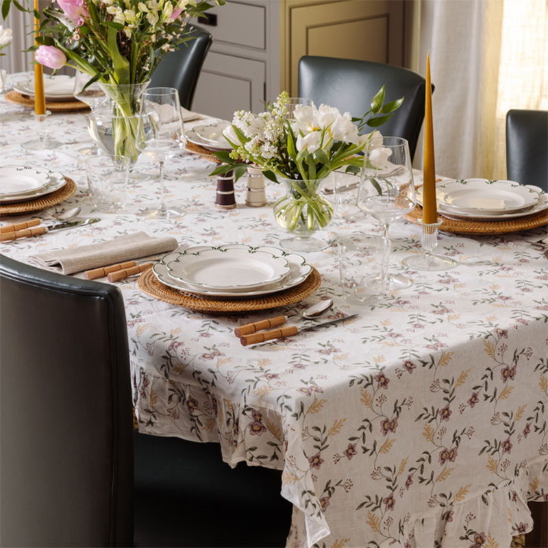 Hellebore Ruffle Tablecloth, 300 x 170cm, Multi-0