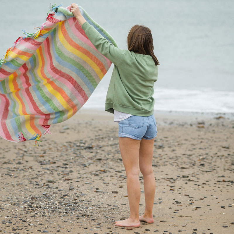 Stripe Throw, 150 x 183cm, Rainbow Grey-3