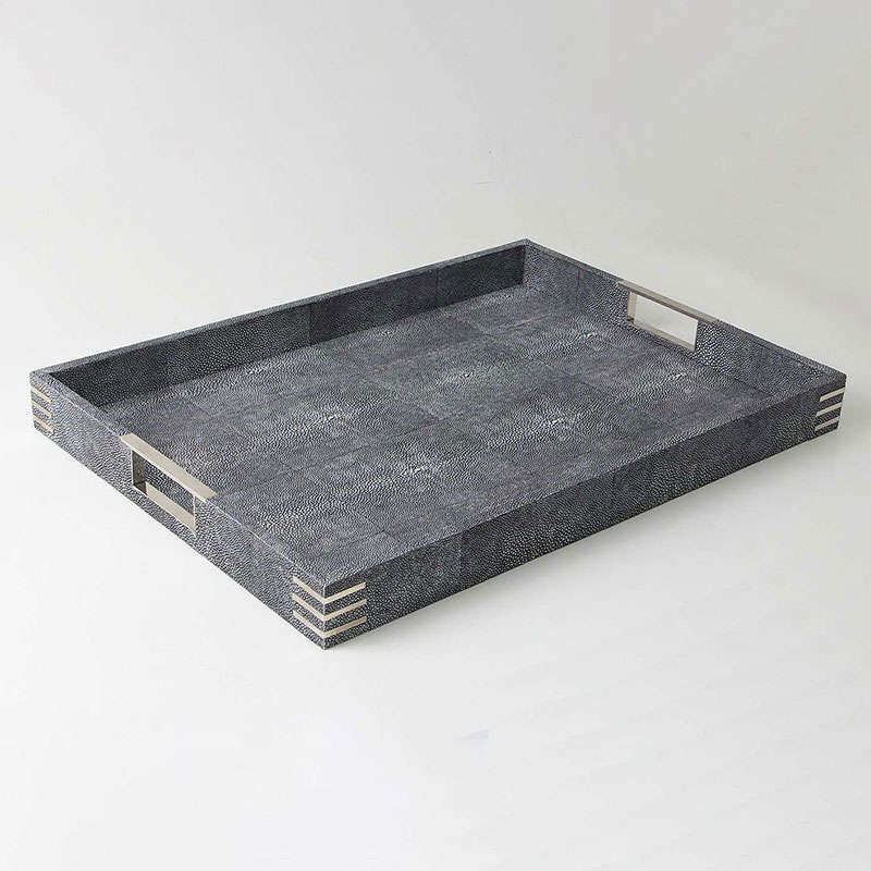 Chandler Rectangular Drinks Tray, 54 x 40 cm, Charcoal Grey-0