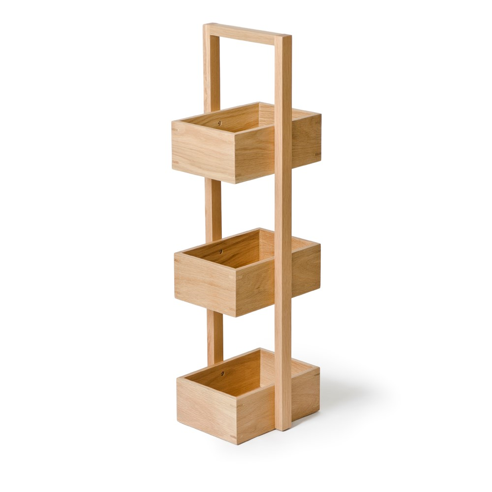 Mezza 3 tier caddy, H84 x W22 x D26cm, Oak-5