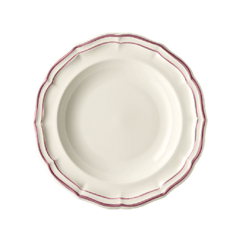 Filet Pivoine Set of 4 Rimmed Soup Plates, D22.5cm-0