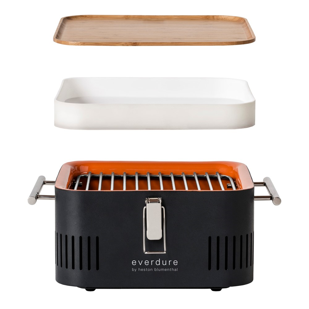 Cube Charcoal portable barbeque, H23 x D35 x W43cm, Orange-2