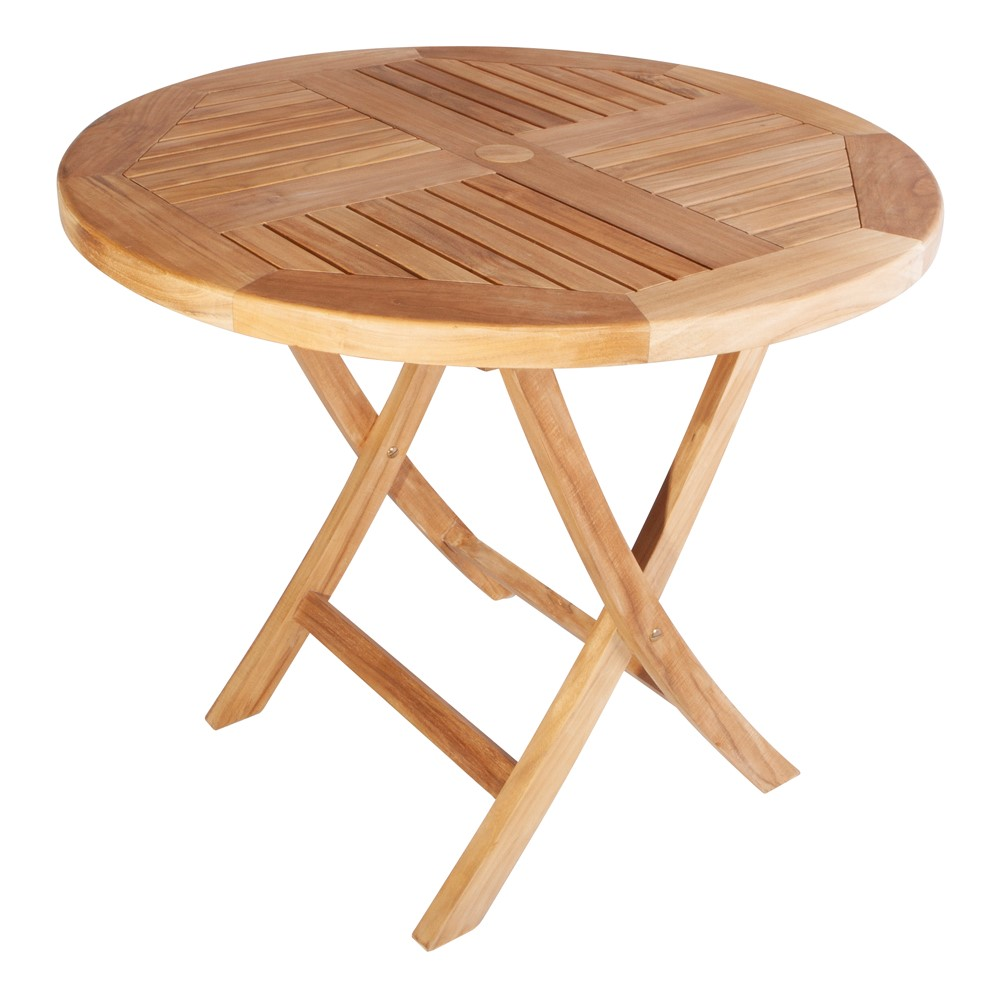 Jasmine Round Folding Table, D90cm, Teak-1