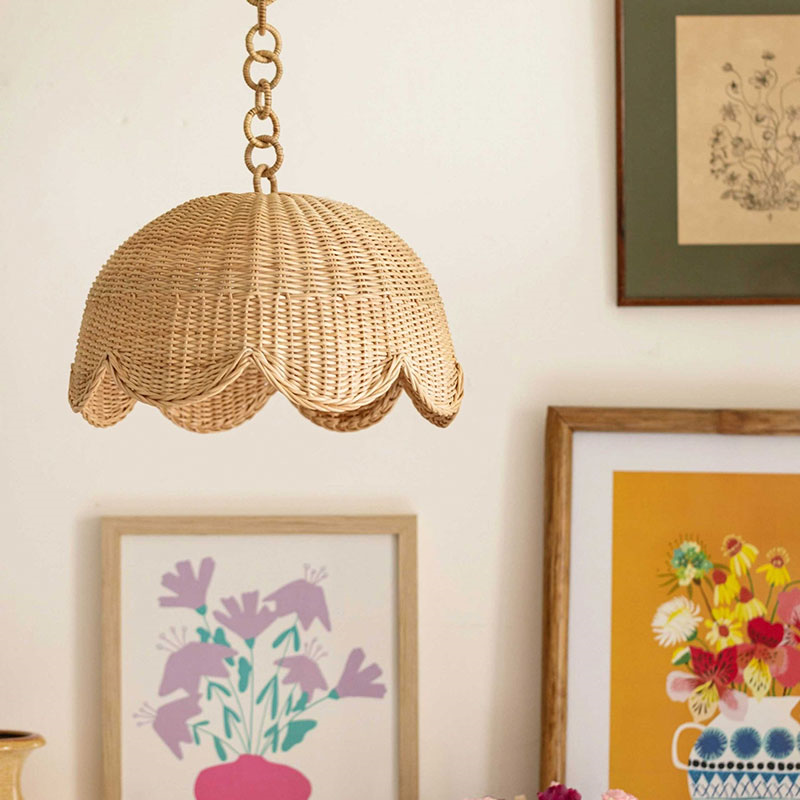 Etta Scalloped Pendant Shade, Natural-0