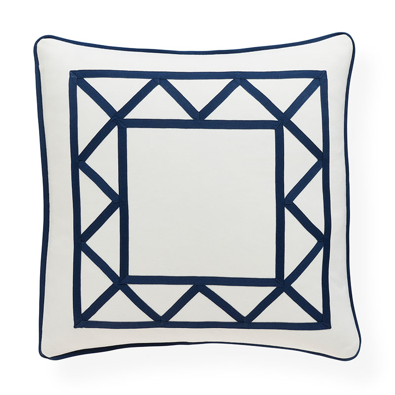 Postiano Outdoor Cushion, 46 x 46cm, Navy/Ivory-0