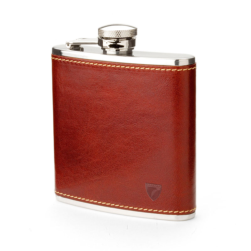 Classic Hip Flask, H11.5 x W9.5cm, Cognac-1