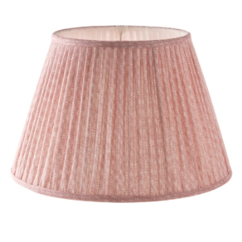 Lampshade, Bedwyn, Gathered Linen, Pink, 8"-0