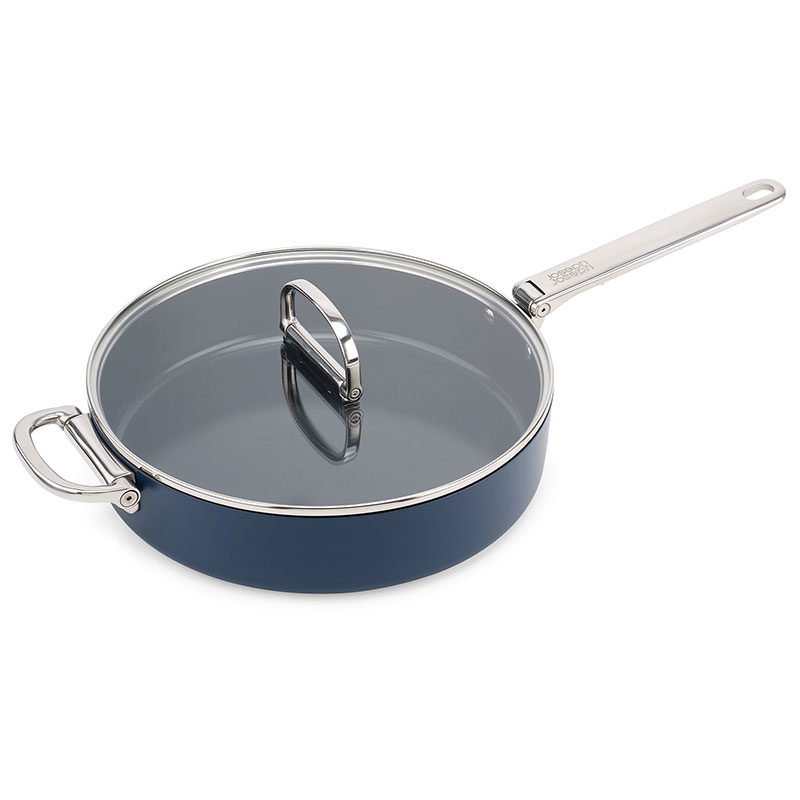 Space Folding Ceramic Non-Stick Saute Pan & Lid, 28cm, Midnight Blue-4