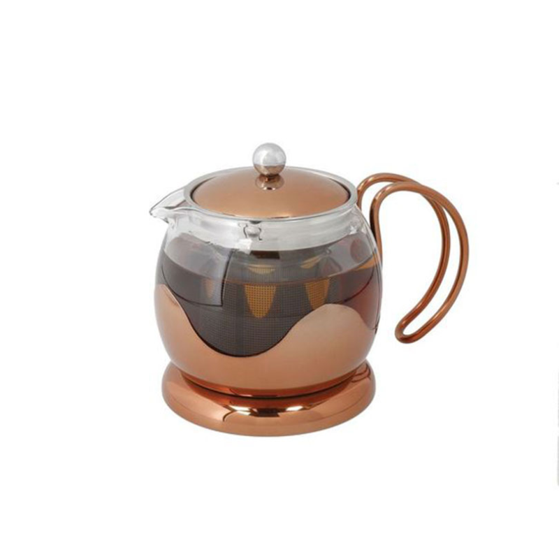 Izmir La Cafetière Izmir Copper Glass Infuser Teapot, Two Cup, 2 Cup, Copper-5