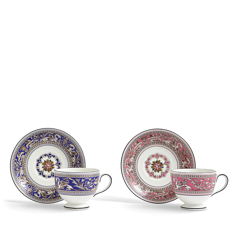 Florentine Set of 2 Teacup and Saucer, 174ml, Mixed-1