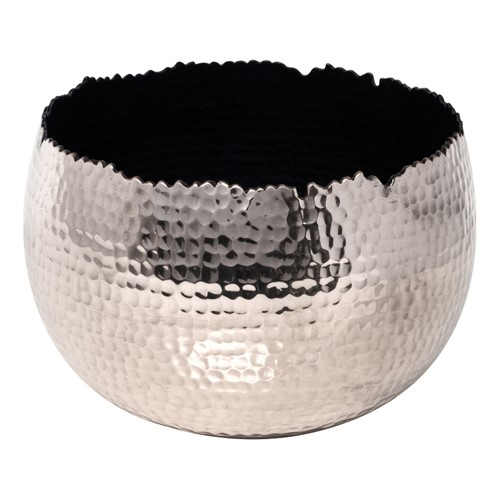 Hammered Bowl planter, H21 x W30 x D30cm, Nickel-0