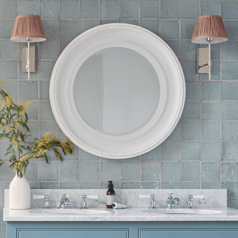 Buckingham Round Mirror, D74cm, Off White-0