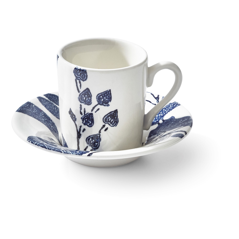 Burleigh - Garden Vine Espresso cup & saucer, Indigo-0