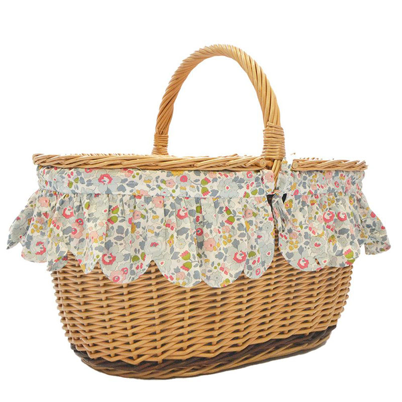 Betsy Oval Picnic Basket, Grey-0