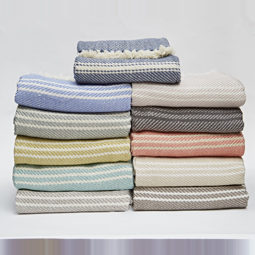 Oxford Stripe Blanket 230 x 130cm, Dove Grey-1