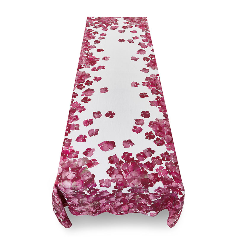 Hydrangea Linen Tablecloth, 250cm x 165cm, Pink-2