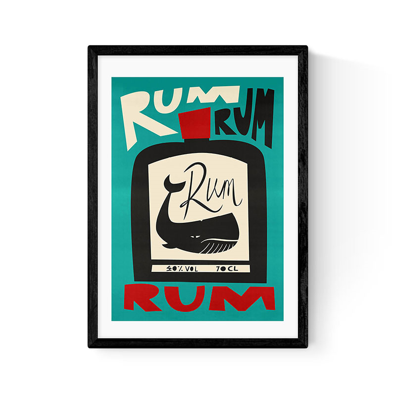 Fox and Velvet Rum Art Print, H44 x W32cm, Multi-0