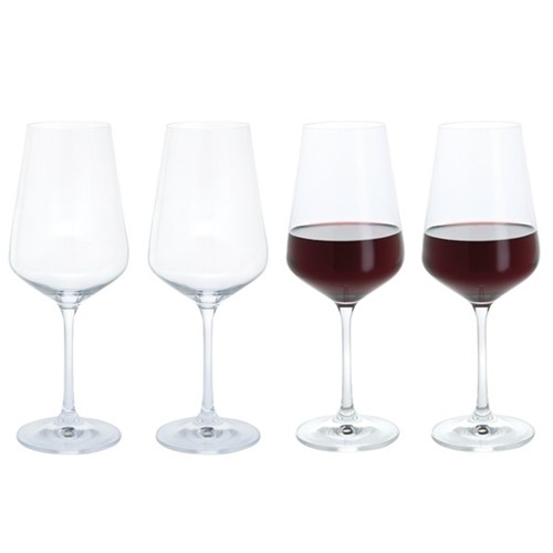 Cheers Set of 4 Red Wine Glasses, 450ml, Clear-0