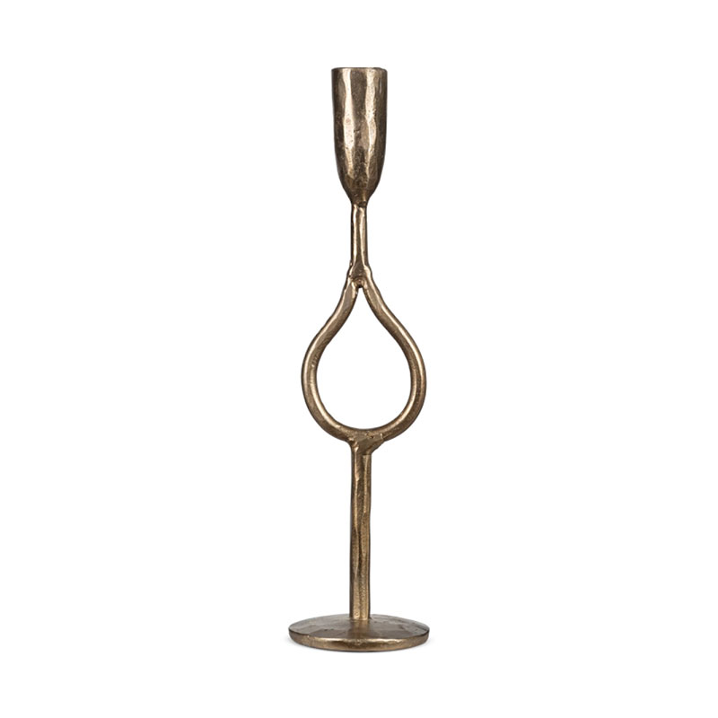 Padook Candlestick Holder, H35cm, Antique Brass-1