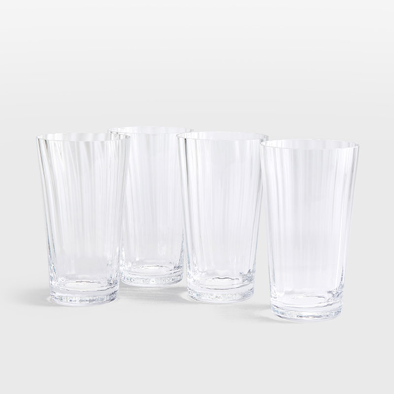 Pembroke Set of 4 High Ball Glasses, 600ml, Clear-0